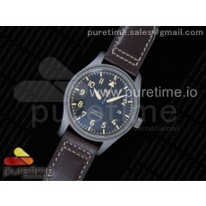 M+F공장 IWC 마크18 헤리티지 티타늄 블랙다이얼 브라운가죽스트랩 Mark XVIII IW327006 Titanium Black Dial on Brown Leather Strap A35111 (Free Nylon Strap)