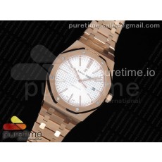 JF공장 V5 오데마피게 로얄오크 15400 로즈골드 금통 화이트다이얼 브레이슬릿 Royal Oak 41mm 15400 RG White Textured Dial on RG Bracelet A3120 V5