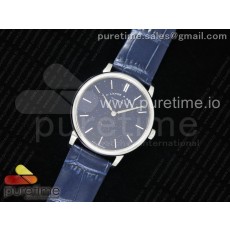 OX공장 아랑에운트죄네 색소니아 블루다이얼 가죽스트랩 Saxonia Thin SS Blue Dial on Blue Leather Strap A2892