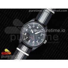 M+F공장 IWC 탑건 세라믹 블랙다이얼 블랙앤화이트 나일론스트랩 Top Gun IW326901 Ceramic Black Dial on Black/White Nylon Strap A2892