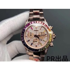 PR공장 롤렉스 데이토나 로즈골드 금통 레인보우 바게트다이아몬드베젤 Daytona 116595RBOW RG Rainbow Crystal Diamonds Dial on RG Bracelet A4130