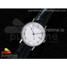 FK공장 V2 브레게 클래식 5177 스틸 화이트 홉네일텍스쳐다이얼 가죽스트랩 Classique Auto 5177 SS White Hobnail Textured Dial on Black Leather Strap MIYOTA 9015 V2