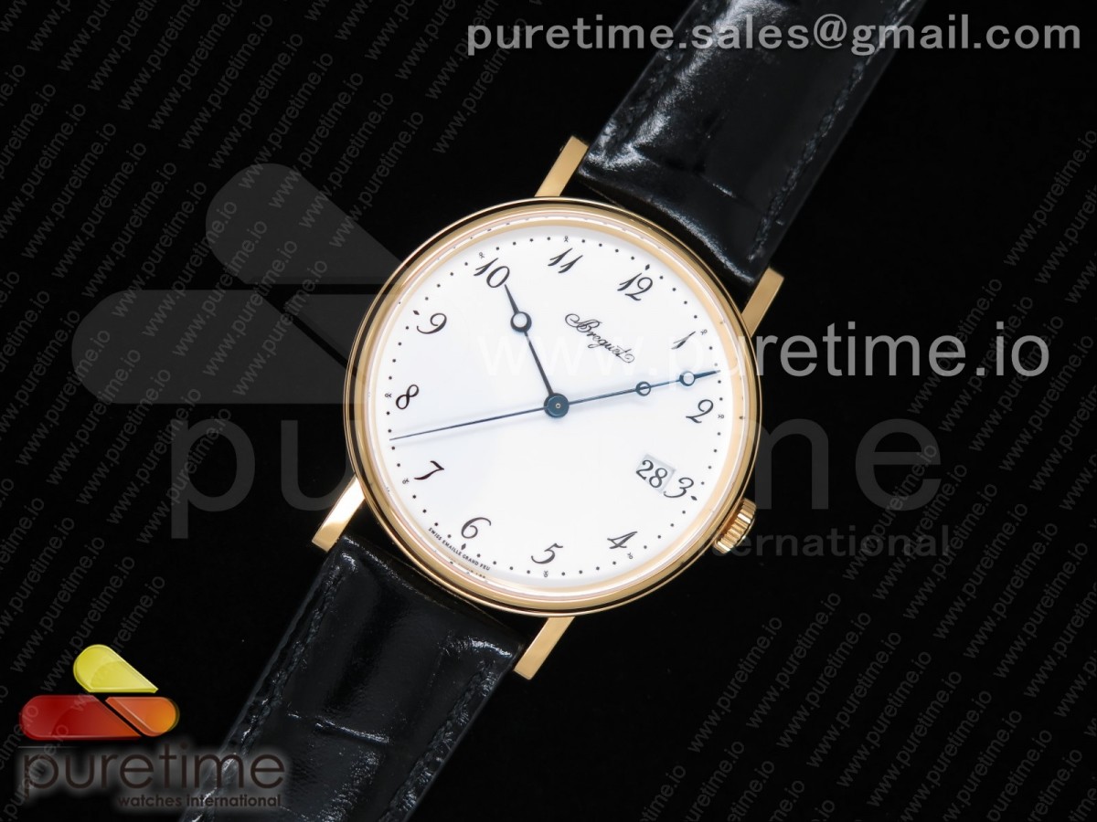 FK공장 V2 브레게 클래식 5177 옐로우골드금통 화이트다이얼 가죽스트랩 Classique Auto 5177 YG White Dial on Black Leather Strap MIYOTA 9015 V2