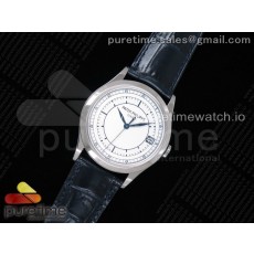 ZF공장 파텍필립 칼라트라바 화이트다이얼 블루핸즈 블루가죽스트랩 Calatrava 5296G SS White Dial Blue Hands on Blue Leather Strap 324CS (Free box)