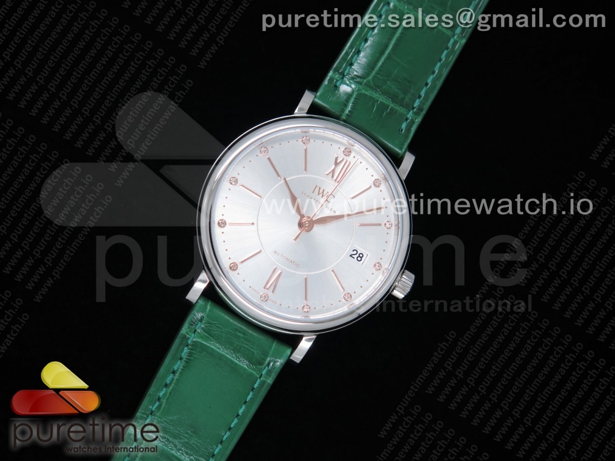 MF공장 IWC 포르토피노 37MM 실버다이얼 악어스트랩 Portofino Automatic 37 SS Silver Dial on Green Crocodile Strap A35111