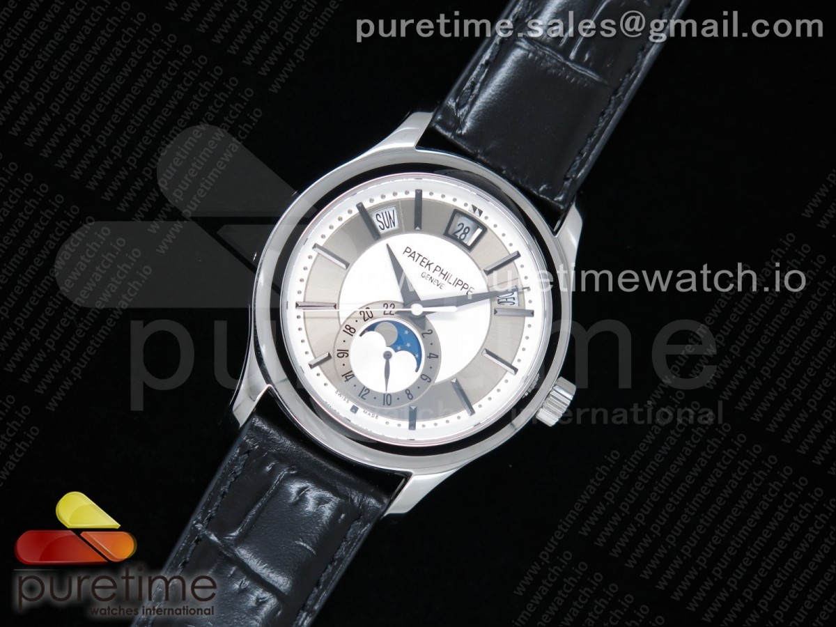 GR공장 파텍필립 애뉴얼 캘린더 화이트다이얼 가죽스트랩 Annual Calendar 5205G White Dial on Black Leather Strap A324