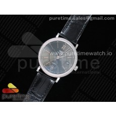 MF공장 IWC 포르토피노 37MM 그레이다이얼 악어스트랩 Portofino Automatic 37 SS Gray Dial Diamonds Bezel on Black Crocodile Strap A35111