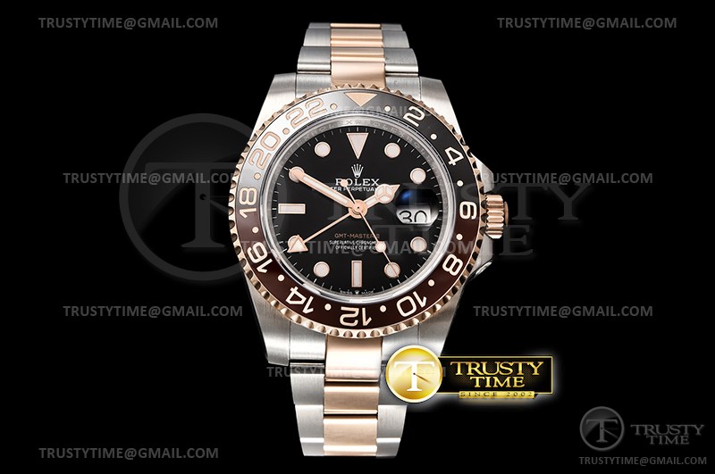 BP공장 롤렉스 GMT마스터2 루트비어 콤비 GMT Master II 126711CHNR RG/SS Blk BP Asia 2813 CHS