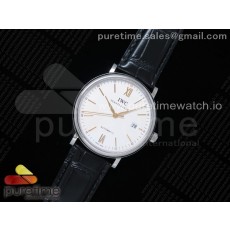 V7공장 포르토피노 화이트다이얼 옐로우골드 마커 악어스트랩 Portofino Automatic SS IW356517 White Dial YG Markers on Black Croco Strap ETA2892