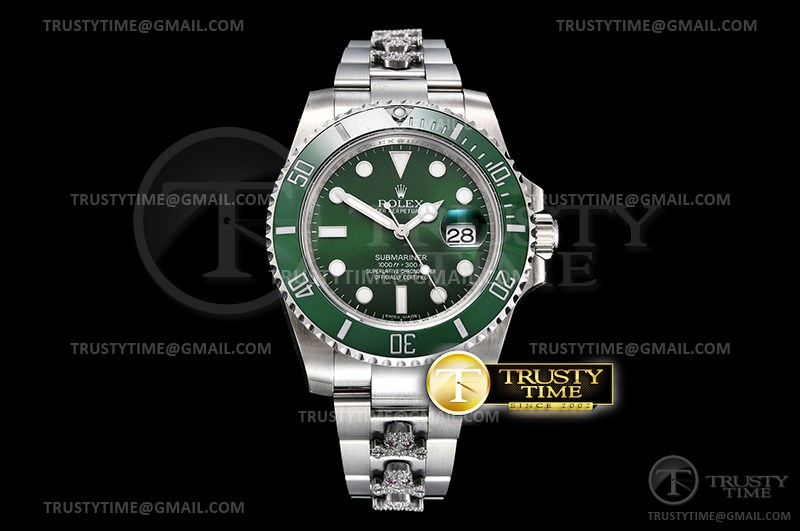 GM공장 롤렉스 서브마리너 그린다이얼 브레이슬릿 Submariner 116610LV 904L SS/SS Green GMF Asia 2824