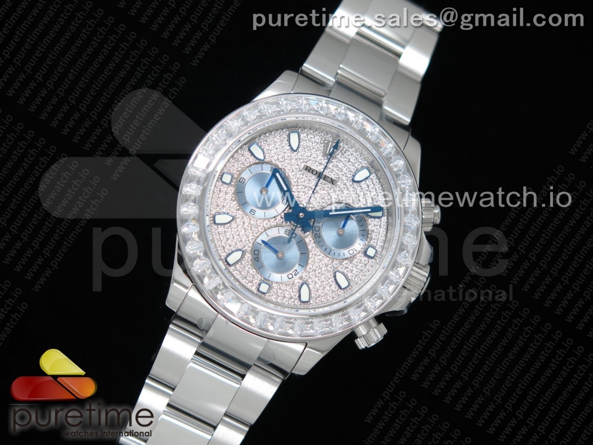 JH공장 데이토나 다이어엔블루다이얼 브레이슬릿 Daytona SS Diamonds/Blue Dial Diamonds Bezel on SS Bracelet A4130