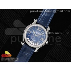 ZF공장 쇼파드 해피스포츠 블루다이얼 가죽스트랩 Happy Sport Automatic SS 36mm Blue Dial on Blue Leather Strap A2892