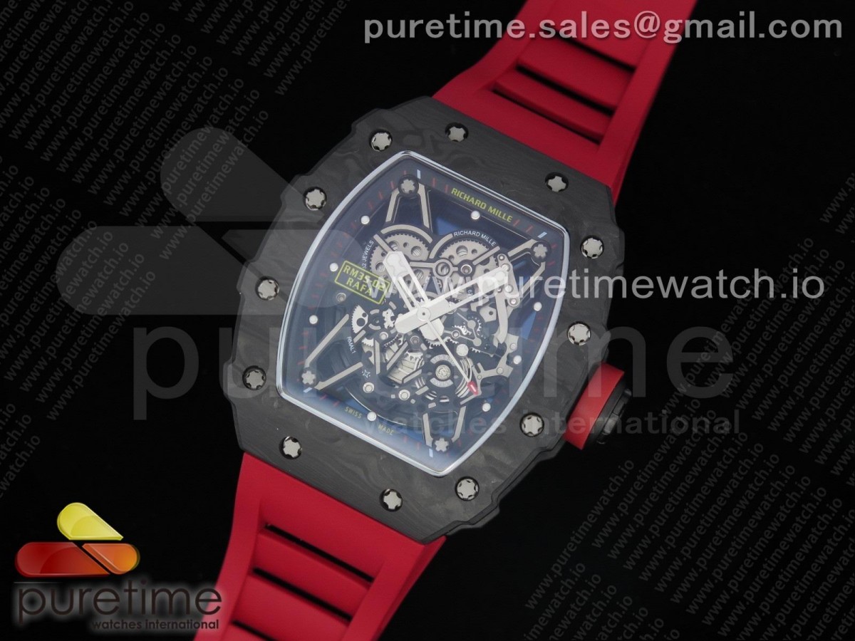 KV공장 V3 리차드밀 RM035-02 스켈레톤다이얼 러버스트랩 RM035-02 Skeleton Dial Red on Red Rubber Strap MIYOTA8215 V3