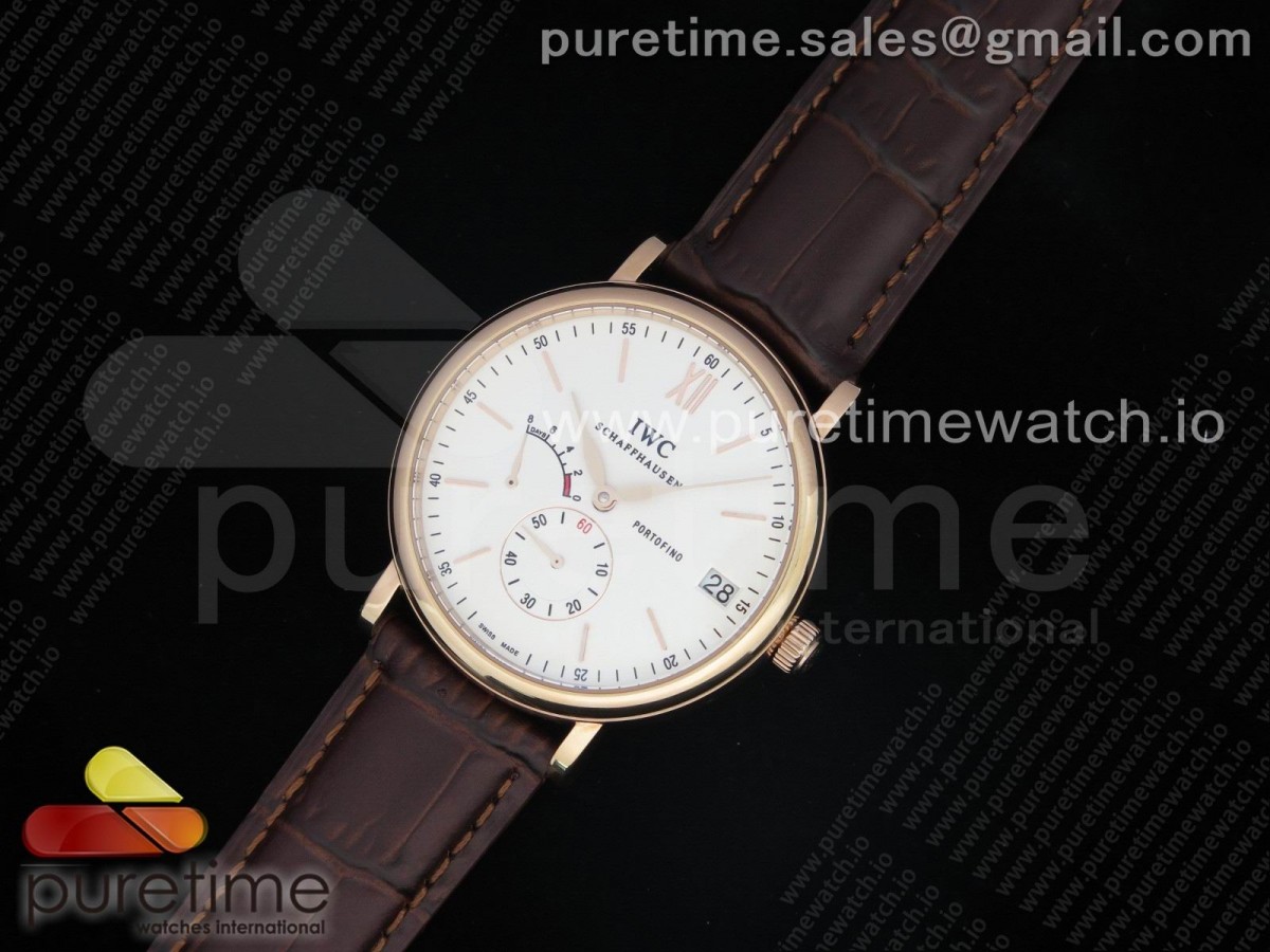 포르토피노 로골 화이트다이얼 가죽스트랩 Portofino Fake Power Reserve RG White Dial on Brown Leather Strap A23J