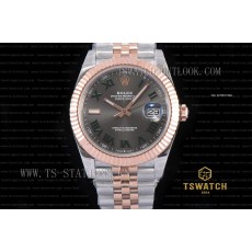 DJ공장 롤렉스 데이저스트 41 로즈골드콤비 그레이다이얼 쥬빌레브레이슬릿 DateJust 41 126334 DJF 1:1 Gray Dial 904 Steel TT RG A2836