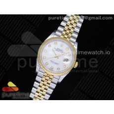 EW공장 롤렉스 데이저스트 36 옐로우골드콤비 자개다이얼 쥬빌레브레이슬릿 DateJust 36 SS/YG 126233 White MOP Dial Diamonds Markers on Jubilee Bracelet A3235