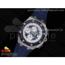 JF공장 V2 로얄오크오프쇼어 루벤 바리첼로 블루다이얼 가죽스트랩 Royal Oak Offshore Ruben Barrichello II Blue Dial on Blue Leather Strap A3126 V2