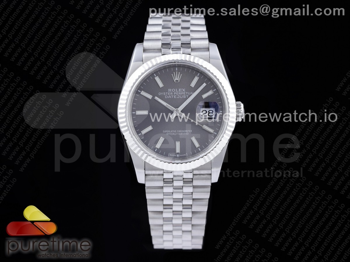 GM공장 롤렉스 데이저스트 36 그레이다이얼 브레이슬릿3235 DateJust 36 SS 126234 904L Steel Gray Dial Stick Markers on Jubilee Bracelet SA3235