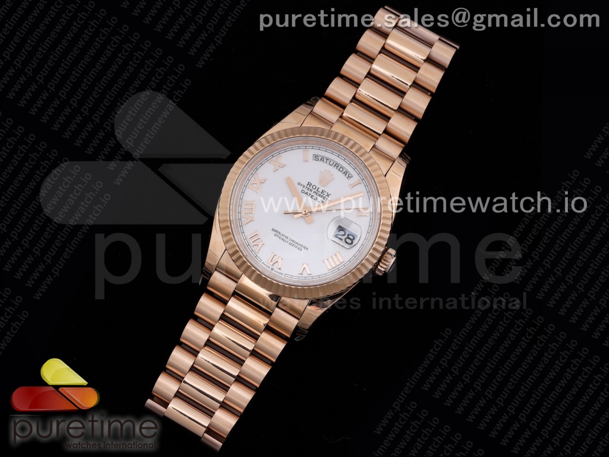 EW공장 데이데이트 36MM 로골 화이트다이얼 브레이슬릿 Day-Date 36 RG 128235 White Dial Roman Markers on President Bracelet A3255