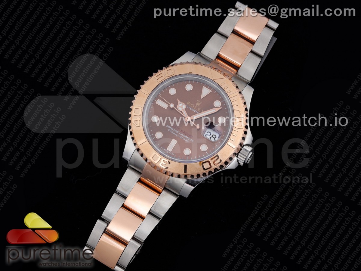 D1공장 롤렉스 요트마스터 로골포금콤비 브라운다이얼 브레이슬릿 Yacht-Master 116621 D1F Brown Dial on Rose Gold Wrapped SS/RG Bracelet A2836