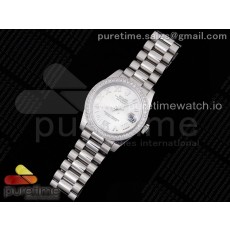 GM공장 롤렉스 데이저스트 31 실버다이얼 브레이슬릿 DateJust 31 Ladies 278289 GMF 316L Steel Diamonds Bezel Silver Dial Roman Markers on President Syle Bracelet