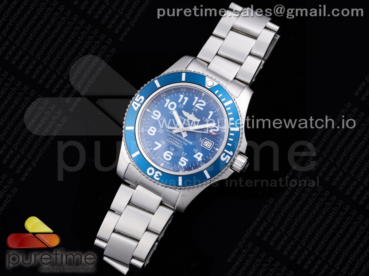 TF공장 브라이틀링 슈퍼오션 44mm 블루다이얼 브레이슬릿 SuperOcean II 44mm Blue Dial on SS Bracelet A2824