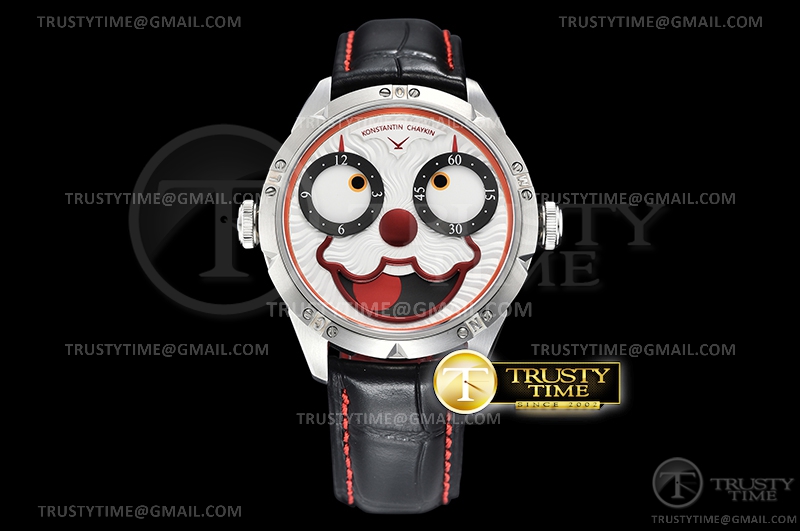 TW공장 러시아 콘스탄틴 체이킨 스틸 조커다이얼 가죽스트랩 Konstantin Chaykin Joker SS/LE White/Red TWF NH35A