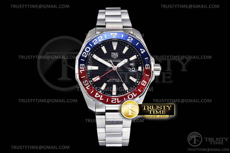 XT공장 태그 아쿠아 GMT 블랙다이얼 브레이슬릿 Aquaracer Caliber 7 GMT SS/SS Black XTF ETA 2893-2