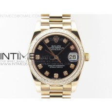 BP공장 롤렉스 데이저스트 31 로즈골드금통 블랙다이얼 브레이슬릿2813 Datejust 31mm 278275 RG Dia Bezel Black Crystal Markers Dial on RG President Bracelet