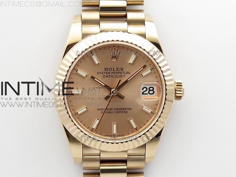 BP공장 롤렉스 데이저스트 31 로즈골드금통 로즈골드다이얼 브레이슬릿2813 Datejust 31mm 278275 RG RG Sticks Markers Dial on RG President Bracelet