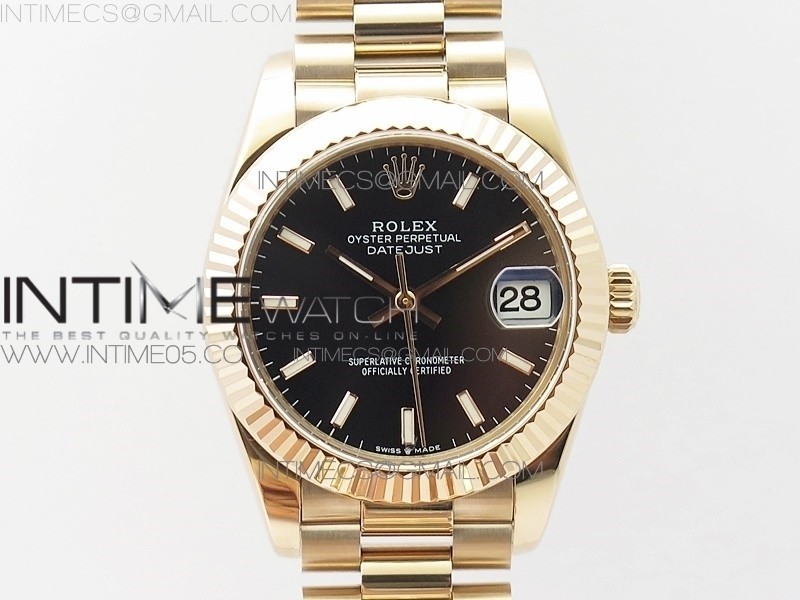 BP공장 롤렉스 데이저스트 31 로즈골드금통 블랙다이얼 브레이슬릿2813 Datejust 31mm 278275 RG Black Sticks Markers Dial on RG President Bracelet