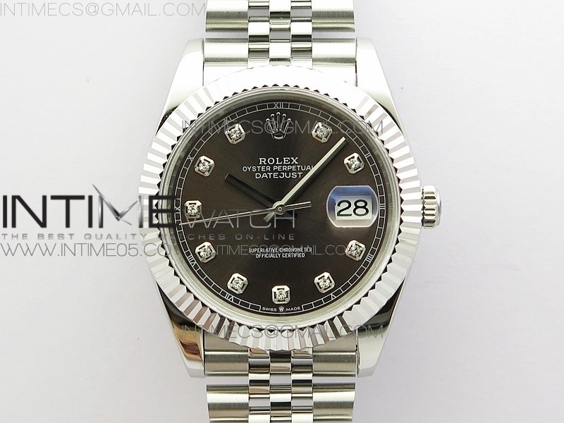 BP공장 롤렉스 데이저스트 41 그레이다이얼 브레이슬릿3235 DateJust 41 126334 SS New Version Gray Crystals Markers Dial on Jubilee Bracelet