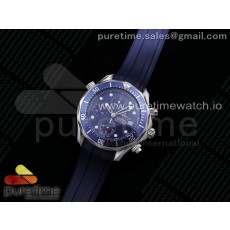 무명공장 오메가 씨마스터 블루다이얼 러버 Seamaster Professional 300M Chronograph SS Blue Dial on Blue Rubber Strap A7750