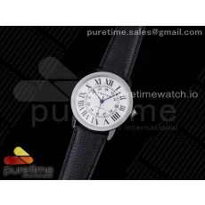 OX공장 롱드솔로 42 화이트다이얼 가죽스트랩 Ronde Solo de Cartier 42mm SS OXF 1:1 Best Edition White Dial on Black Strap MIYOTA 9015