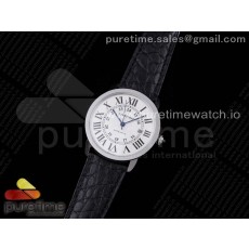 OX공장 롱드솔로 42 화이트다이얼 악어스트랩 Ronde Solo de Cartier 42mm SS OXF 1:1 Best Edition White Dial on Black Leather Strap MIYOTA 9015