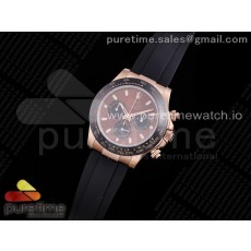 TW공장 세라토나 로골 브라운다이얼 러버 4130  Daytona RG TWF Black Ceramic Bezle Brown Dial Lume Markers on Black Rubber Strap A4130