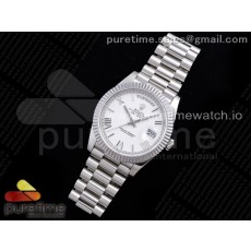 GM공장 롤렉스 데이데이트 40 화이트다이얼 2836 Day Date 40 SS 904L Steel GMF 1:1 Best Edition White Roman Dial on SS Bracelet A2836