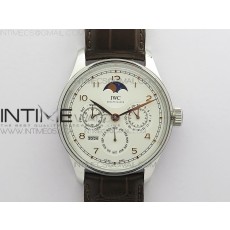 V9공장 포르투기저 애뉴얼캘린더 화이트다이얼 가죽스트랩 Portuguese Real PR Real Annual Calendar IW5034 V9F Best Edition White dial RG Markers On Brown Leather Strap A52610