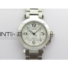 V9공장 파샤 35미리 화이트다이얼 Pasha W31074M7 35mm SS V9F Best Edition White Dial on SS Bracelet A2892 to Cal.049