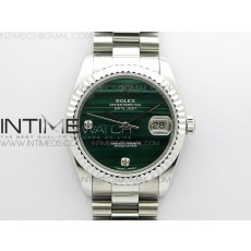 ED공장 롤렉스 데이저스트 36 그린다이얼 DateJust 36mm SS EDF Best Edition Green Malachite Dial Crystal Markers on SS President Bracelet A2824