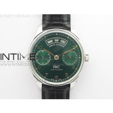 ZF공장 V5 포르투기저503510  부엉이 그린다이얼 Portuguese Real PR Real Annual Calendar IW503510 ZF 1:1 Best Edition Green Dial on Black Leather Strap A52850