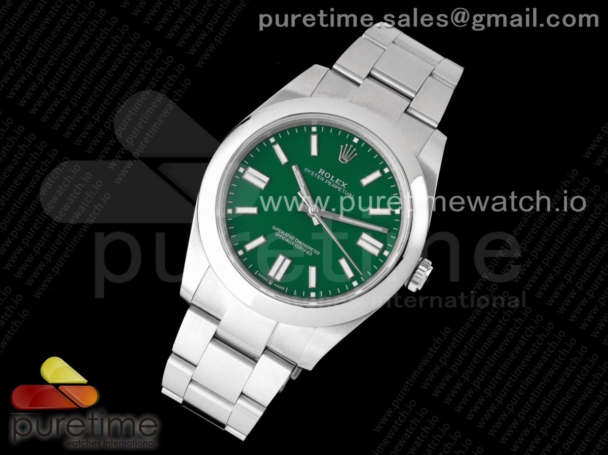 EW공장 롤렉스 오이스터퍼페츄얼 41미리 그린다이얼 Oyster Perpetual 41mm 124300 EWF Best Edition Green Dial on SS Bracelet A3230