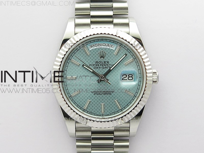 BP공장 롤렉스 데이데이트 40미리 아이스블루다이얼 2836 Day-Date 40mm 228239 BP New Dial Version 904 SS Ice Blue Stick Markers Dial on SS President Bracelet A2836