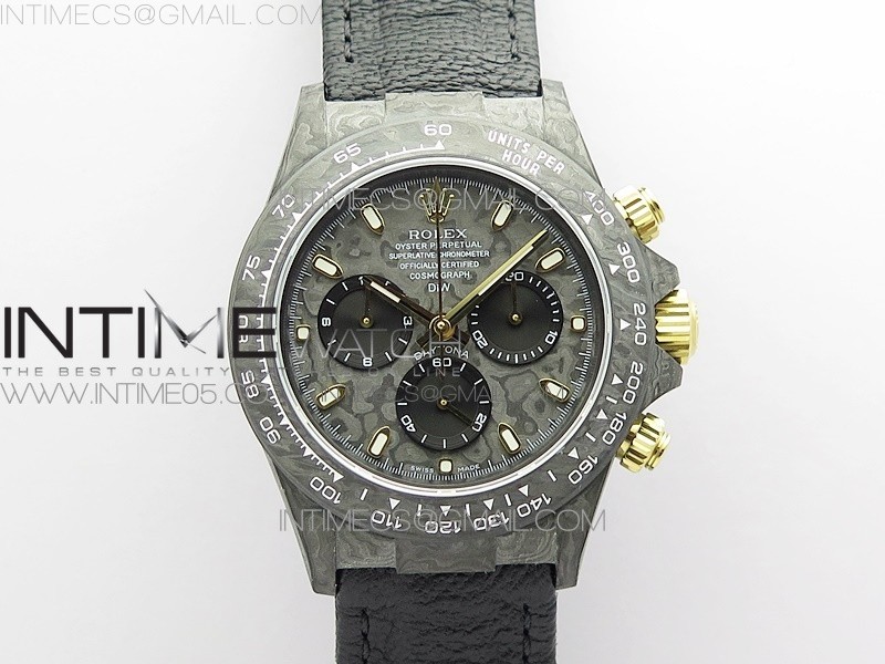 OM공장 데이토나 DIW 카본 나일론스트랩 4130 Daytona DIW Carbon OMF Best Edition DIW Carbon Dial on Dark Black Leathe Strap A4130