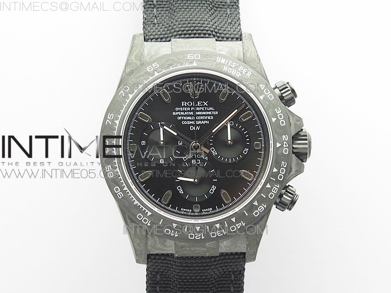 OM공장 데이토나 DIW 카본 나일론스트랩 4130 Daytona DIW Carbon OMF Best Edition Black Dial on Dark Black Nylon Strap A4130