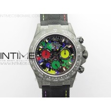 OM공장 데이토나 DIW 카본 나일론스트랩 4130 Daytona DIW Carbon OMF Best Edition Red/Yellow/Green Dial on Black Nylon Strap A4130