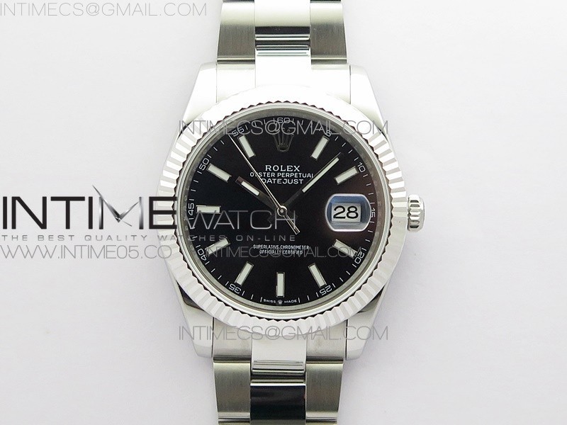 RO공장 롤렉스 데이저스트 41 블랙다이얼 DateJust 41MM 126334 904L SS ROF 1:1 Best Edition Black Dial Stick Markers on SS Oyster Bracelet A3235