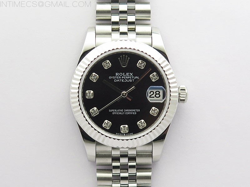 BP공장 롤렉스 데이저스트 31 블랙다이얼 2813무브 21600진동 Datejust 31mm 278271 SS BP Best Edition Black Crystal Markers Dial on Jubilee Bracelet