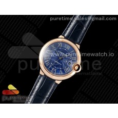 AF공장 발롱42미리 로골 블루다이얼 악어스트랩 2824 Ballon Bleu 42mm RG AF 1:1 Best Edition Blue Textured Dial on Blue Leather Strap A2824