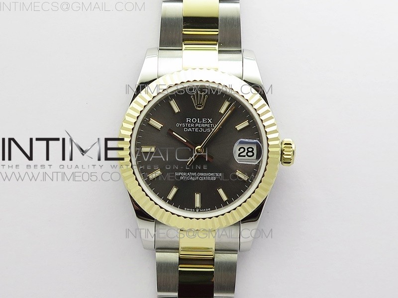 BP 롤렉스 데이저스트 31 옐로우골드콤비 그레이다이얼 2813 Datejust 31mm 278273 SS/YG BP Best Edition Gray Stick Markers Dial on SS/YG Oyster Bracelet